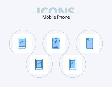 Mobile Phone Blue Icon Pack 5 Icon Design. . android.