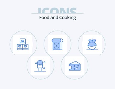 Food Blue Icon Pack 5 Icon Design. . bread. vegetable