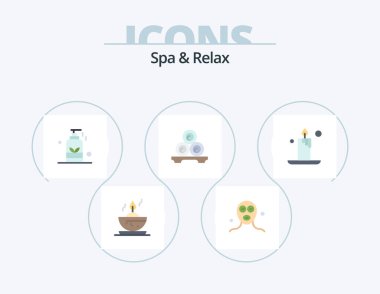 Spa And Relax Flat Icon Pack 5 Icon Design. candle. spa. massage. relaxation. massage