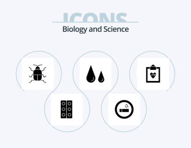 Biology Glyph Icon Pack 5 Icon Design. medical. science. biology. lab. biology