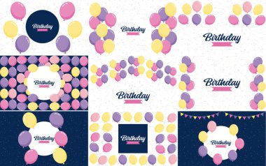 Happy Birthday in a sleek. modern font with a gradient color scheme and a confetti effect