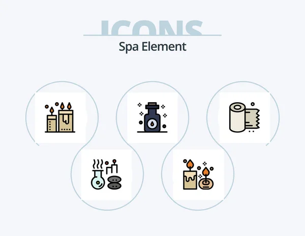 Spa Element Line Filled Icon Pack Icon Design Drop Water — Stockvektor