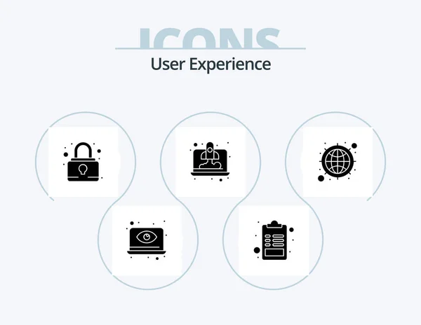 User Experience Glyph Icon Pack Icon Design Web Internet List — Stockvektor
