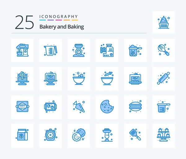 Baking Blue Color Icon Pack Including Meat Mixer Meat Chopper — Stockvektor