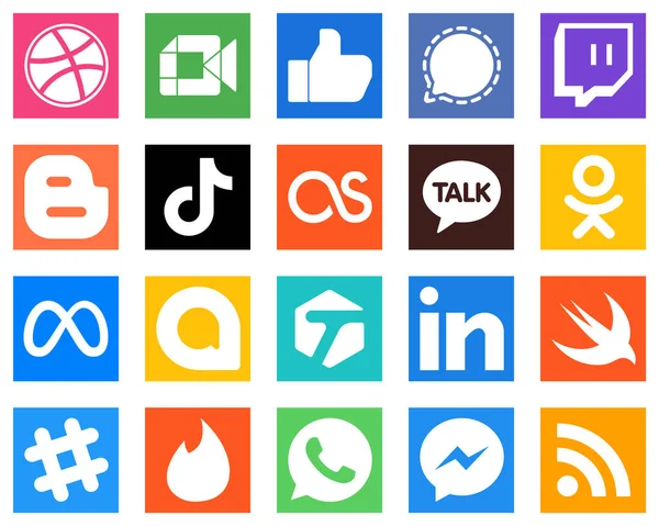 Social Media Icons Your Business Lastfm China Video Tiktok Icons — Stockvector