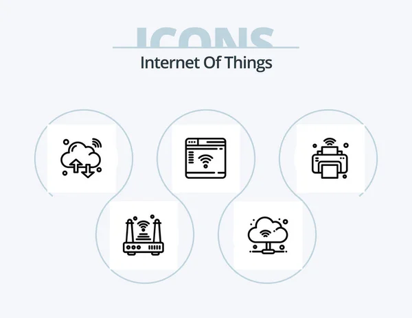 Internet Things Line Icon Pack Icon Design Camera Internet Cloud — Stock Vector