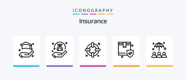 Insurance Line Icon Pack Including Insurance Umbrella Shop Protection Tooth — Stockový vektor