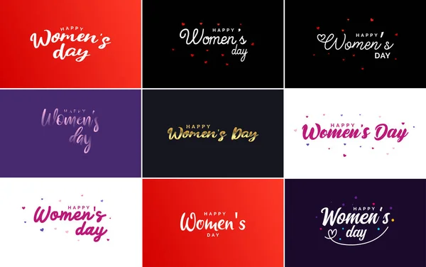 International Women Day Lettering Love Shape Suitable Use Cards Invitations — Vector de stock