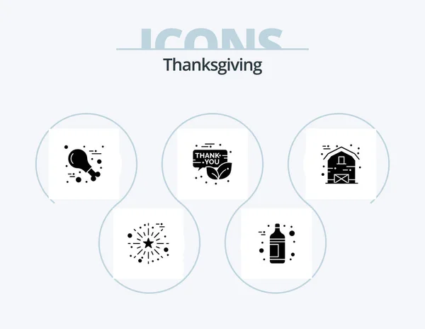 Thanksgiving Glyph Icon Pack Icon Design Farm Thanksgiving Poultry Promotion — Stok Vektör