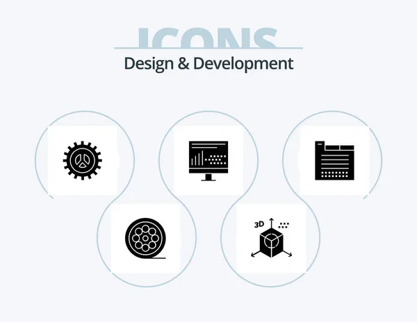 Design Development Glyph Icon Pack Icon Design Programing Design Programing — Stok Vektör