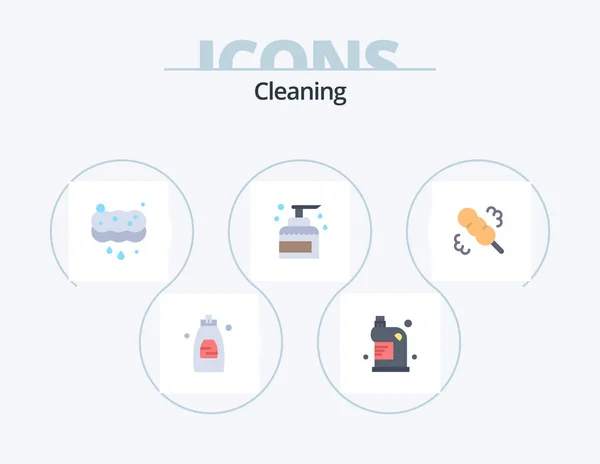 Cleaning Flat Icon Pack Icon Design Spray Keeping Household House — Stock Vector