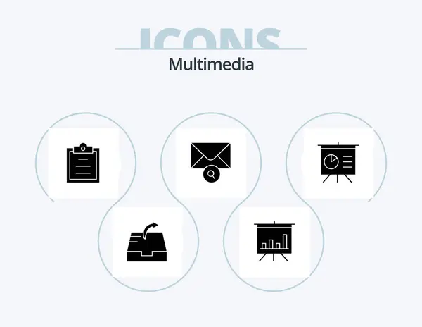 Multimedia Glyph Icon Pack Icon Design Search — Archivo Imágenes Vectoriales