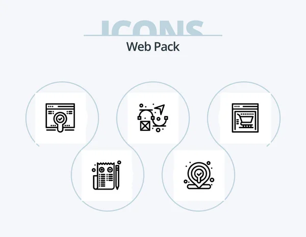 Web Pack Line Icon Pack Icon Design Webpage Interface Ecommerce — Stok Vektör