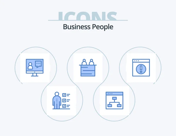 Business People Blue Icon Pack Icon Design People Business People — Stock vektor