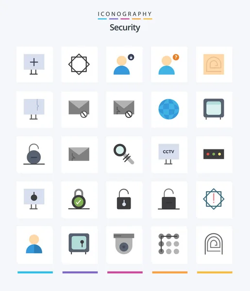 Creative Security Flat Icon Pack Fingerprint Block Account Profile Profile — Stockvektor