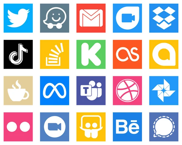 Social Media Icons Every Platform Kickstarter Stock Tiktok Question Icons — Stockvektor