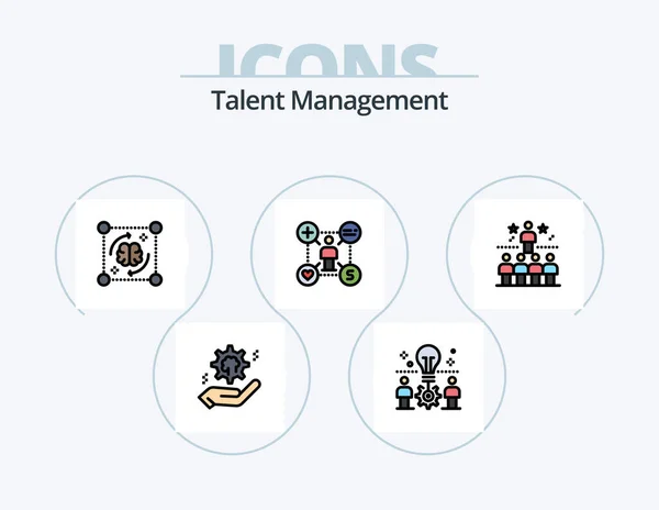 Talent Management Line Filled Icon Pack Icon Design Star User – stockvektor
