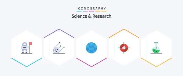 Science Flat Icon Pack Including Science Science Boiling Flask — Stok Vektör
