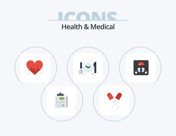 Health Medical Flat Icon Pack Icon Design Sclaes Heart Medical — Stok Vektör