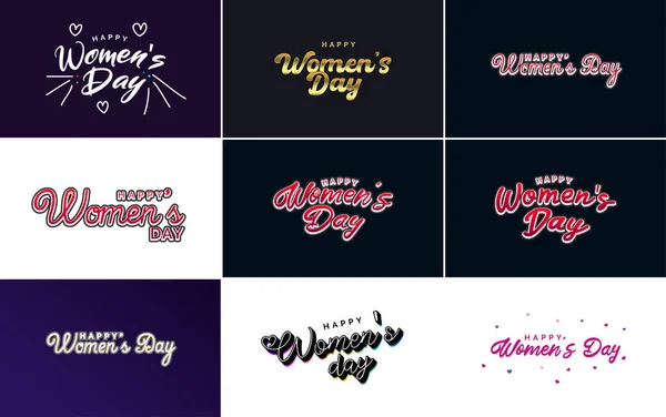 Абстрактный Логотип Happy Women Day Дизайном Вектора Любви Розовом Цвете — стоковый вектор