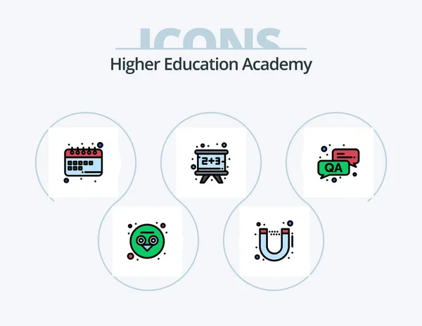 Academy Line Filled Icon Pack Icon Design Study Board Online — Vettoriale Stock