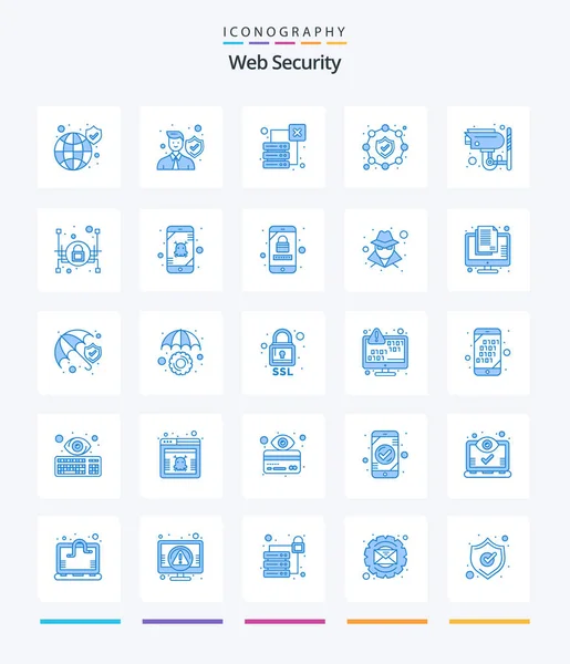 Creative Web Security Blue Icon Pack Camera Protection Protection Network — Archivo Imágenes Vectoriales