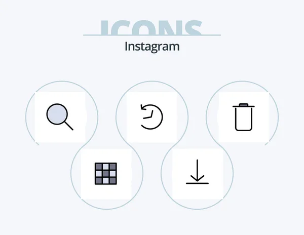 Instagram Line Filled Icon Pack Icon Design Social Instagram Instagram — Wektor stockowy