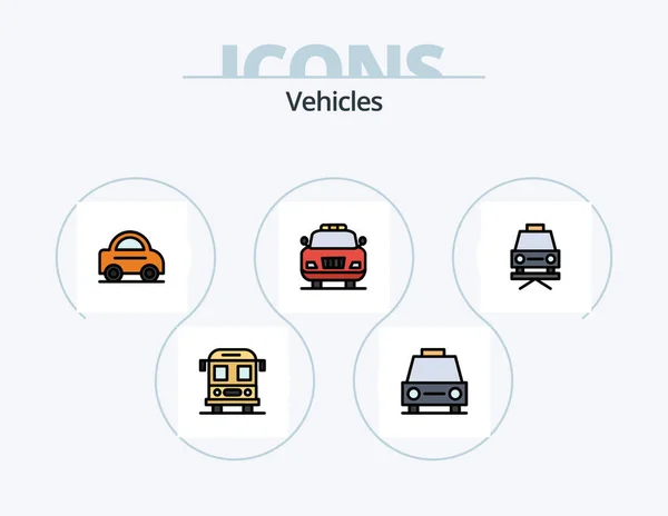 Vehicles Line Filled Icon Pack Icon Design Vehicle Vehicles Important — 图库矢量图片