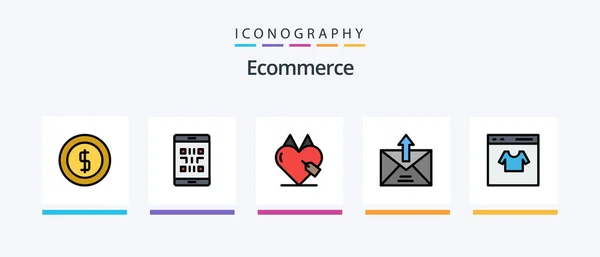 Ecommerce Line Filled Icon Pack Including Setting Creative Icons Design — стоковый вектор