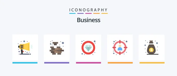 Business Flat Icon Pack Including Income Select Label Hunting Choose — Archivo Imágenes Vectoriales