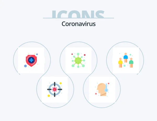 Coronavirus Flat Icon Pack Icon Design Coronavirus Corona Protection Epidemic — Stock Vector