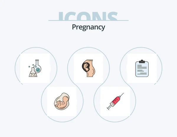 Pregnancy Line Filled Icon Pack Icon Design Venus Beat Baby — Archivo Imágenes Vectoriales