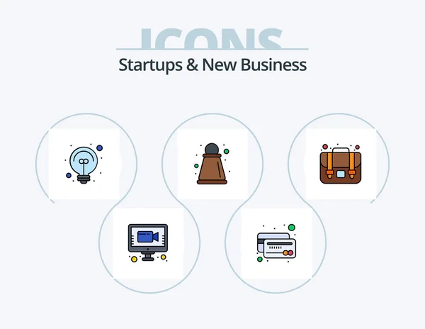 Startups New Business Line Filled Icon Pack Icon Design Insurance — 图库矢量图片