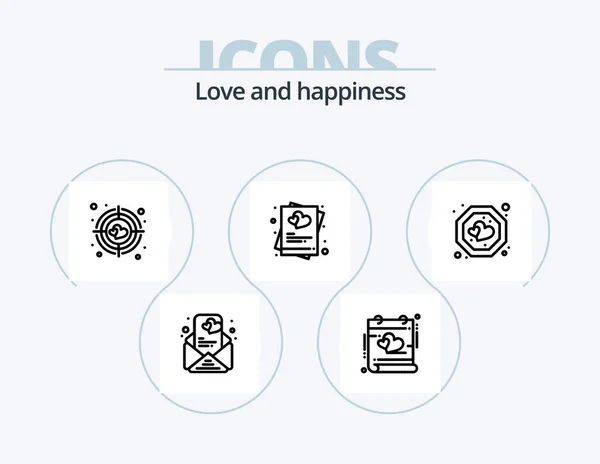 Love Line Icon Pack Icon Design Love Wedding Heal Marry — Stock Vector