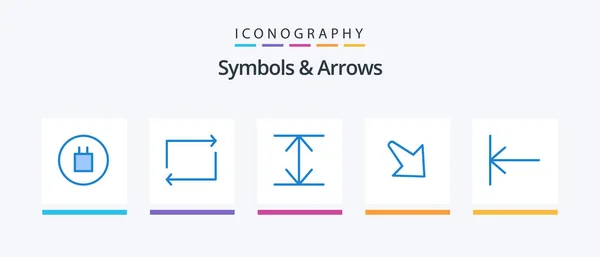 Symbols Arrows Blue Icon Pack Including Arrow Home Creative Icons — Stok Vektör