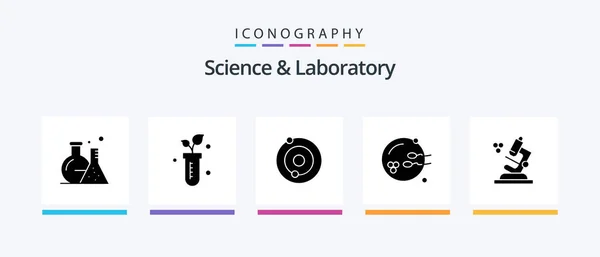 Science Glyph Icon Pack Including Science Biology Solar Sex Procreation — Stok Vektör