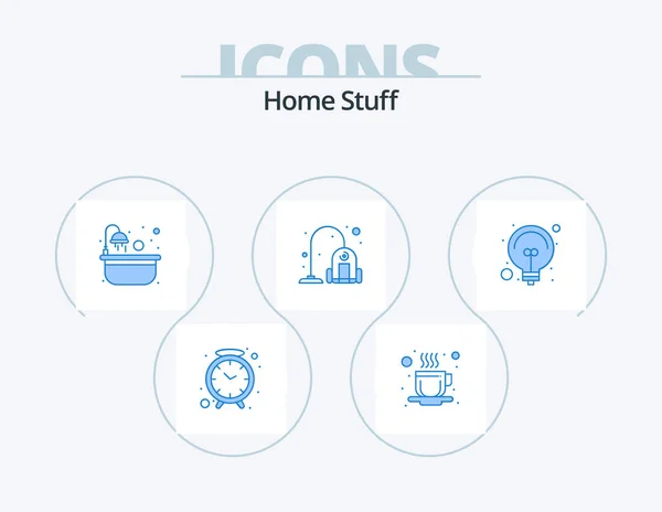Home Stuff Blue Icon Pack Icon Design Fancy Light Machine — Stockový vektor