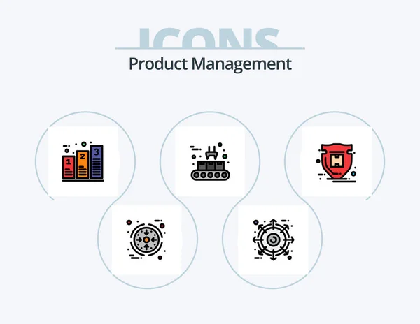 Product Management Line Filled Icon Pack Icon Design Best Parcel — Stock Vector
