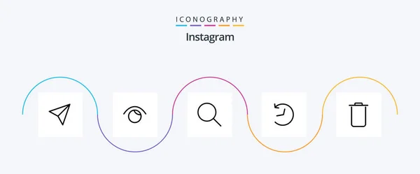 Instagram Line Icon Pack Including Trash Search Sets Refresh — Image vectorielle