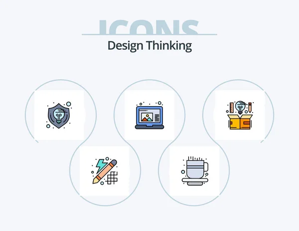 Design Thinking Line Filled Icon Pack Icon Design Design Gallery — Stockový vektor