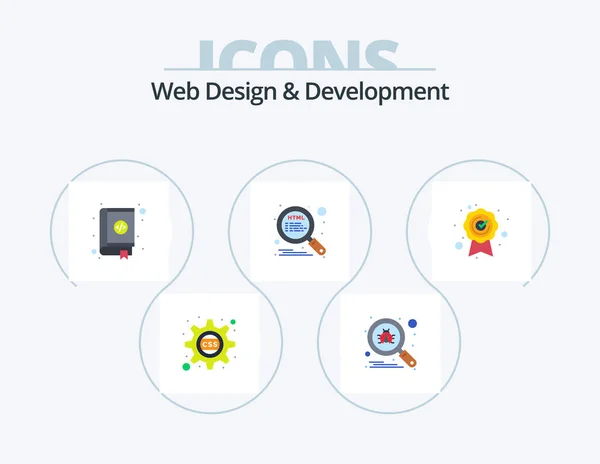 Web Design Development Flat Icon Pack Icon Design Best Quality — Stock Vector