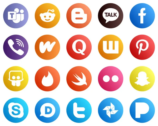 20 High Quality Social Media Icons such as pinterest. question. quora and wattpad icons. High definition and versatile