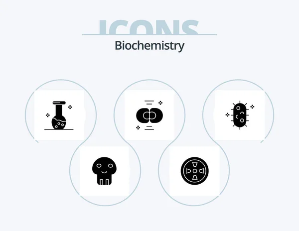 Biochemistry Glyph Icon Pack Icon Design Biochemistry Division Biochemistry Chemistry — Stockový vektor
