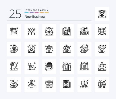 New Business 25 Line icon pack including drawing . human . office. box