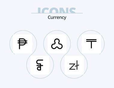 Currency Line Filled Icon Pack 5 Icon Design. . coin . dollar. rupee . turkmenistan