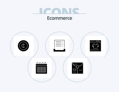 Ecommerce Glyph Icon Pack 5 Icon Design. online. card. coin. receipt. cash