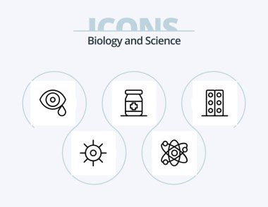 Biology Line Icon Pack 5 Icon Design. drug. nature. biology. insect. biology