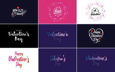 Love word art design with a heart-shaped gradient background