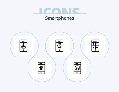 Smartphones Line Icon Pack 5 Icon Design. webcam. smartphone. message. communications. signs