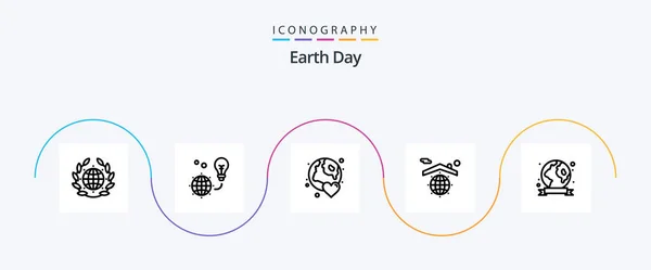 Earth Day Line Icon Pack Including Safe Globe Earth Earth — Stockvektor